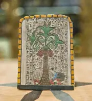 Handmade Relief for Egyptian Pharaoh performing Spiritual Ritual at Tree of Life