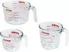 Pyrex Tempered Glass Measuring Cups Set of 3. Prepware Bakeware 1,2,4 Cup