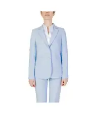 Sandro Ferrone Light Blue Pant Suit Tailored Fit Women Suits & Blazers