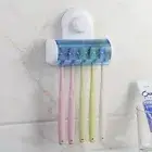 5 Racks Suction Cups Bathroom Home Easy Toothbrush Holder Stand Wall Mount
