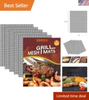 BBQ Mesh Grill Mat Set of 5 - Heavy Duty Nonstick Mesh Grilling Mats & Barbec...