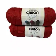 Caron Simply Soft Yarn -100% Acrylic Harvest Red Luxurious Knitting & Crochet