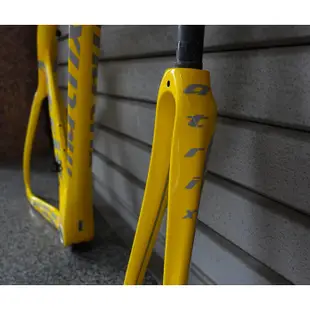 現金出清價【鐵馬假期】MATRIX F35 碳纖維 ISP 公路車 車架組 黃色 52/52上管