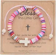 [Nexoluxa] First Communion Baptism Gifts for Girls Baby Little Girl Kids 1st Baptism Religious Gifts Holy Christening Cross Bracelets for Girls Women