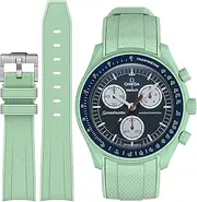 [MIASIFAN] Strap for Omega x Swatch MoonSwatch Watch 20mm,Soft Silicone Omega X Swatch Moonswatch Speedmaster Replacement Strap,Curved No Gap Moonswatch Swatch Strap for Men Women