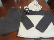 NEW Girl's Justice Sleep 2-Piece Sherpa Pajamas Gray PANDA w/ Plush Set Size 14