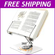 Durable Cook Book Stand – Adjustable Height with 360° Rotate and Page Clips