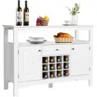 Giantex Buffet Sideboard Kitchen Storage Cabinet Shelf Wine Rack Console Table