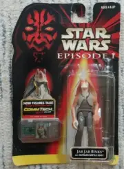 1998 Hasbro Star Wars Episode 1 - Jar Jar Binks Action Figure Comm Tech Chip