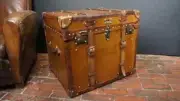 Antique Style Handmade English Large Belted Design Occasional table Side Trunk
