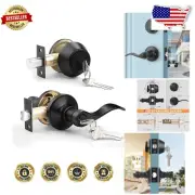 Modern Wave Lever Door Handle with Single Cylinder Deadbolt Security Set