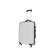 24" Digital Weighing Scale and USB Charging Port Lightweight Luggage Suitcase Silver