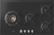 ASKO 80cm 4 Burner Gas on Glass Volcano Cooktop - Black