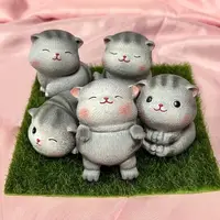 在飛比找momo購物網優惠-【園藝世界】可愛灰貓咪公仔擺飾(貓 公仔)