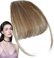 Clip in Bangs Real Hair | French Bangs Clip on Fake Bangs Fringe - Natural Color Fringe Hairpieces, Stylish Neat Bangs Hair Extension for Girls, Women