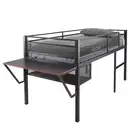 X Rocker Sanctum Gaming Mid Sleeper Elevated Bed w/ Gaming Desk/Shelf Black