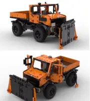 Technical 1264PCS MOC Building Blocks Truck Model Unimog U1400 Snowplow Cars MOD