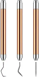 Suesacy 3 Pieces Weeding Pen Craft Tweezers Pin Tools Pin Pen Weeding Tool for Vinyl with LED Light Set