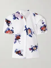 [Erdem] Erdem - Floral-print Cotton-poplin Blouse - White - UK 14 UK 14 White
