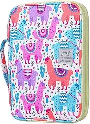 96 Slots Colored Pencil Case, Large Capacity Pencil Holder Pen Organizer Bag with Zipper for Prismacolor Watercolor Coloring Pencils, Gel Pens for Student & Artist (Color Alpaca)