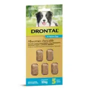 Drontal All Wormer Chews For Medium Dogs - 10 kgs - 5 Chews EXP 02/2026