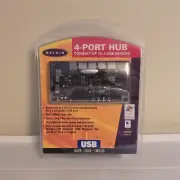 NEW Belkin 4-Port USB Hub Adapter / USB / Cable Power Supply F5U021 Sealed