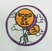 PATCH GSA Girl Scouts World of GS '77 1977 Balloons Clouds Orange Purple