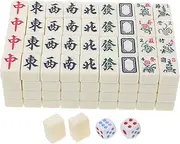 MUSISALY Portable Mahjong Game Set for Travel 1 Set Mini Tiles Outdoor Camping Party
