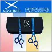6" Professional Barber Hair Styling Scissors & Shears Titanium Blue Color