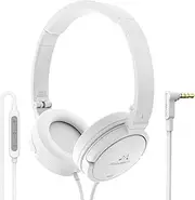 SoundMAGIC P22C Headphone Noise Isolating On Ear Portable Wired Headset Powerful Bass HiFi Stereo Sport Headphones with Microphone (White)