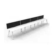 Eternal 4 Person 1 Workstation With Screen 4800 X 780 X 730Mm White - Flat Pack Delivery