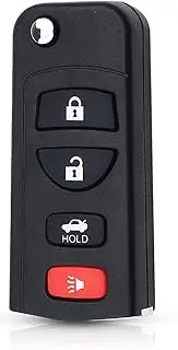 FLJKCT Car Key Shell 4 Button Remote Key Shell Case Folding Flip,for Infiniti G35 I35,for Nissan Sentra Altima Maxima 2002-2006