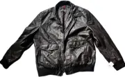 Men's Dockers Dark Brown Leather Jacket Size XXL With Two Pockets Inside