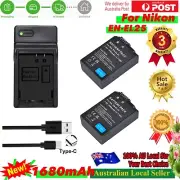 2-Pack EN-EL25 Battery + USB Type C Led Charger for Nikon Z50, Z 50, Z FC