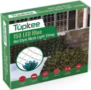 Tupkee Christmas Light Net – 150 LED Blue Mesh Blanket Lights - 4 ft x 6 ft
