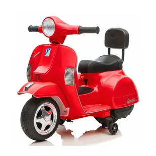 【聰明媽咪兒童超跑】偉士牌 Vespa 迷你版兒童電動機車 (米白/紅色) i-Smart 商城旗艦館