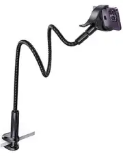 Gooseneck Phone Holder for Bed - [2025 Upgrade Nylon Braid] 38” Long Black