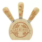 NEW Porto La Fromage Wooden Cheese Knife Block Set 4pce