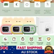 Kids Digital Alarm Clock Timer Cute Toaster Shape Lamp Table Bedside Night Light
