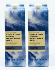 2 Bath Body Works MAHOGANY TEAKWOOD Gentle Foaming Hand Soap REFILL 32 OZ