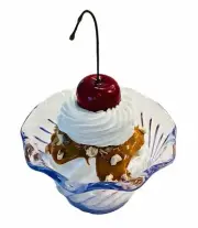 DEZICAKES Fake Ice Cream Sundae Carmel Nut Artificial Food Fake Carmel Sundae