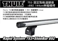 在飛比找MyRack車架專家優惠-THULE 753 固定點軌道腳座+892 144公分伸縮橫