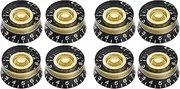 Binxind 8Pcs Volume Tone Speed Control Knobs for LP Style Bass Electric Guitar Parts, Transparent Golden