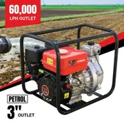BBT 3" Petrol High Volume Transfer Water Pump - 7hp 4-Stroke
