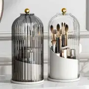 360° Rotating Makeup Brush Holder With Lid Luxury Cosmetic Organizer Lipstick...