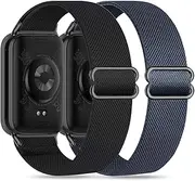 EverAct 2 Pack Nylon Strap Compatible with Xiaomi Mi Band 8 Pro/Redmi Watch 4, Quick Release Replacement Sports Watch Strap, Soft Watch Strap Replacement for Men and Women