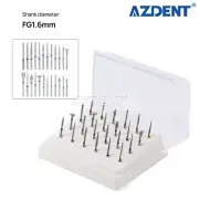24pcs Dental Diamond Burs Kit FG 1.6mm for High Speed Handpiece+24 Hole Burs Box