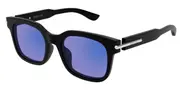 Alexander McQueen AM0496SA Asian Fit 005 Men's Sunglasses Black Size 54