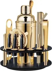 18-Piece Bar Set Bartender Kit Cocktail Shaker Set Bar Tools with Rotating Stand