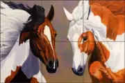 Horse Tile Backsplash Ryan Ceramic Equine Art Mural EWH-LMR011